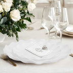 LIYH 50 Pcs White Scalloped Plastic Plates Reusable - Unbreakable Plastic Plates for Weddings Party Outdoor Picnics Dishwasher Safe BPA Free(25Guests) - Image 2