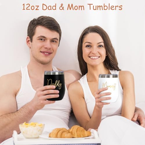 New Mom Gifts for Women, Luxury Pregnancy Gift for New Parents Gender Reveal Gifts Baby Gift Sets w/Mom and Dad Tumbler Newborn Essentials for First Time Moms, Expecting Parents to Be, Baby Shower… - Image 3