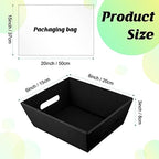 Fainne 74 Pcs Baskets for Gifts Empty Bulk DIY Empty Gift Basket Include 20 Kraft Cardboard Tray with Handles 30 Bags 24 Bows for Christmas Thanksgiving Birthdays Snacks Party, 8" x 6" x 3"(Black) - Image 4