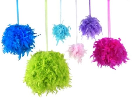 ZUCKER 18 inch Fluffy Feather Hanging Pom Pom - Hanging Decor for Party, Wedding, Baby Shower or Home Decor (Lime) - Image 3