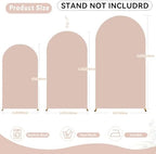 7.2FT Nude Arch Backdrop Cover - Spandex Fitted Wedding Arch Stand Covers Round Top Chiara Arch Backdrop Cover for Birthday Party Banquet Photo Background Decoration - Image 2