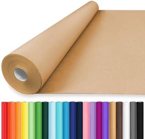 Vanhench 48"x 2400" (200') Brown Jumbo Roll Wrapping Paper Roll by Vanhench