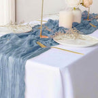 16 Pack Dusty Blue Cheesecloth Table Runner 21x120 Inch Gauze Table Runners Reusable Polyester 10ft Boho Rustic Cheese Cloth Table Runner for Wedding Party Baby Shower Birthday - Image 3