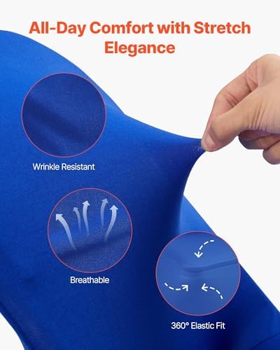 VEVOR Chair Covers, Polyester Spandex Chair Cover, Stretch Slipcovers for Wedding Party Dining Banquet Flat-Front Chair Covers (Royal Blue-c, 50PCS) - Image 3