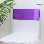 50 Pack Purple Chair Sashes, Gankar Satin Purple Chair Bows Ribbons for Wedding Folding Chairs Birthdy Party Decor, Satin Ties for Banquet Chairs - Image 6