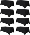 sancua 8 Pack Black Tablecloths 90x132 Inch for 6 Feet Rectangle Tables by sancua