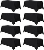 sancua 8 Pack Black Tablecloths 90x132 Inch for 6 Feet Rectangle Tables by sancua