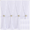 8 Panels White Backdrop Curtain for Parties Wedding Wrinkle Free White Photo Curtains Backdrops Drapes Fabric Decoration for Baby Shower Birthday Party 40ft(W) x 10ft(H) by Tao-GePartyDecorations