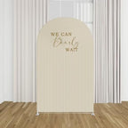 Beige Pipples Arch Backdrop Covers for Birthday Party We Can Bearly Wait Arched Background Stand Fabric Cover Baby Shower Parties Decoration Props (2.2x5FT) - Image 3