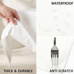 Thick White Tablecloth, Water & Wrinkle Resistant, 54x120 Inch - Image 2