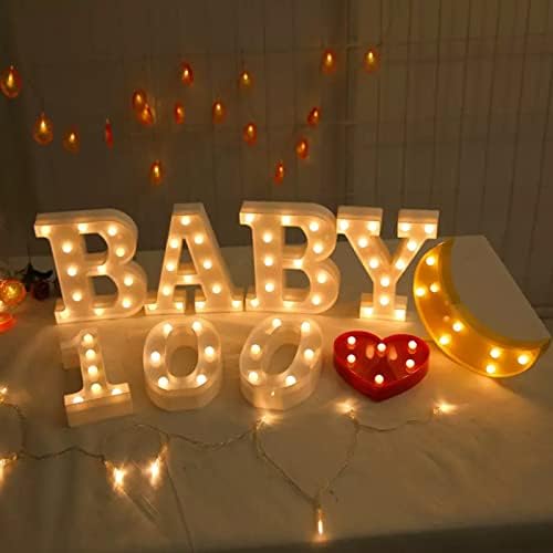 Baby Marquee Light Up Letters - LED Letter Number Light Sign Decoration for Birthday Home Table Decor White - Image 7