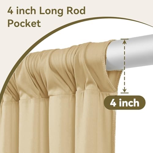10x16ft Beige Backdrop Curtains for Wedding Party, 2 Panels 16 ft Long Back Drop Cloth, Wrinkle-Free Polyester Drapes for Birthday, Baby Shower, Stage Photography Background - Image 6