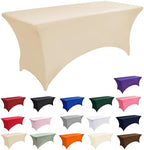 10-Pack 6ft Spandex Table Covers for Rectangle Standard Folding Tables - Wrinkle Resistant Stretch Tablecloths - Ultimate Fitted Table Protector for Parties, Banquet, Wedding - Image 3