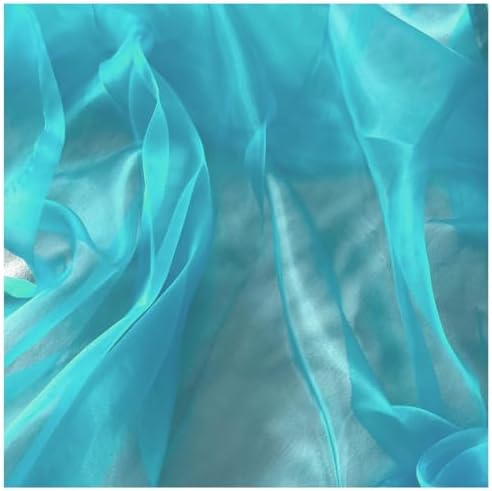 55 Yard Organza Fabric 44" Wide for Wedding Event Décor - Light Teal - Image 3
