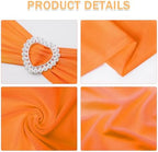 Pack of 120 Spandex Chair Sashes Bows Stretch Chair Cover Band with Buckle Slider Universal Elastic Chair Ties for Wedding Banquet Party Event Decoration (Orange) - Image 3