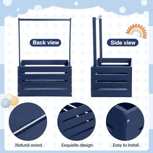 Barydat Wooden Baby Shower Crate Closet Set, Navy Blue - Image 3
