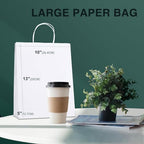 METRONIC Paper Gift Bags 10x5x13 300Pcs White Paper Bags with Handles Bulk - Image 2