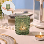 Lanttu 36 Pcs Green Votive Candle Holder 2.2ʺ*2.6ʺ Tealight Candle Holders - Image 2