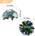 NUPTIO Flower Ball Arrangement Bouquet - 10 Pcs 9.5 inch Diameter Dusty Blue Fake Flowers Roses Balls for Centerpieces Tables - Artificial Rose Arrangements for Wedding Centerpiece Table Decorations - Image 5