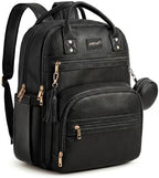 ROSEGIN Premium Vegan Leather Diaper Bag Backpack with Waterproof Changing Pad, Reinforced Zippers & Odor-Free, 20 Pockets Pro Organizer, Fits 15.6" Laptop, Stroller Straps, Baby Bag for Mom, Black by ROSEGIN
