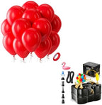 Bezente Red Balloons Latex Party Balloons - 100 Pack 12 inch Round Helium Red Balloons and Electric Balloon Pump Multiple by Bezente