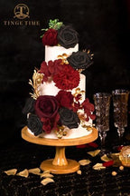 TINGE TIME 23pcs Gothic Black Red Artificial Flowers Combo, Rose - Image 3