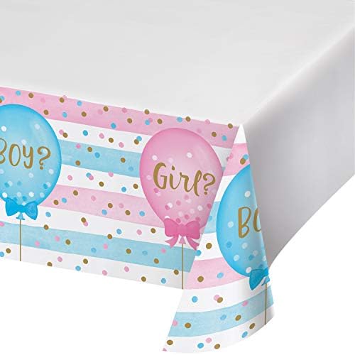 Gender Reveal Balloons Plastic Tablecloths, 6 Count by CreativeConverting