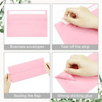 200 Pack #10 Pink Envelopes Letter Size Self Seal Business Envelopes - Image 4