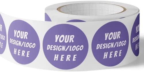 150 Custom Circle/Square BOPP Roll Labels- Personalized Stickers for Business Logo, Party, Wedding Favor, Baby Shower-Any Design Text + Image, Matte/Gloss Finish (2.5 Inch Square) by SUNSHINESTICKERS