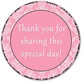 40 Stickers Pink Vintage Damask Thank You Party Favor Baby Shower Birthday Bridal Gift Label by Unknown