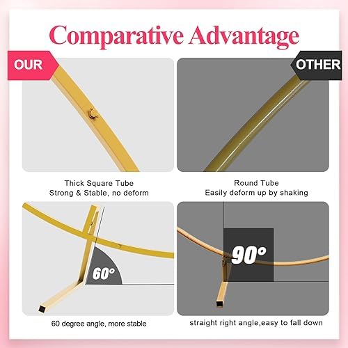 Wokceer Round Backdrop Stand 7.2FT Gold Metal Circle Balloon Arch Frame - Image 6
