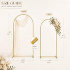 Gold Wedding Arch Backdrop Stand Set of 2, 7.2FT & 6FT Metal Arch Backdrop - Image 5