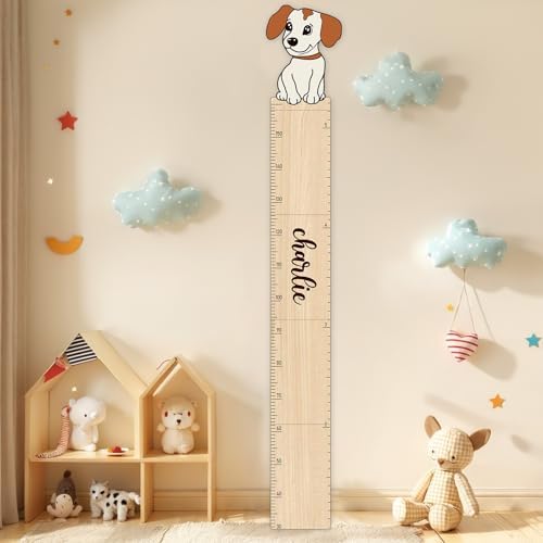 Custom Name Wood Height Chart for Kids Wall Measurement - Image 2
