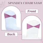 MDS Pack of 75 Spandex Chair Sashes Without Slider Buckles – Dusty Pink - Image 4