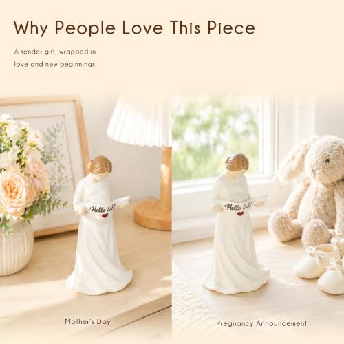New Mom Gifts, First Mothers Day Birthday Gifts for New Mom, Pregnant Woman Holding Sign Figurine, Home & Bedside Decor - Image 4