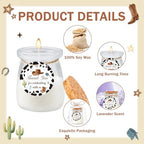 24Pcs Baby Shower Candle Cowboy Party Favors Lavender Scented Glass Jars Wax Candle Bulk with Thank You Cards Organza Bags for Guests Boy Girl Birthday Gender Reveal Gift Souvenirs (Cowboy, 24) - Image 3