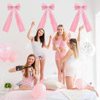 6 Pack Oversized Pink Bows for Wall Decor – 17x39 Inch Coquette Ribbon Bows for Birthday Backdrop, Girls Room, Party & Aesthetic Home Decorations - Image 3