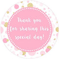 70 Stickers Birthday Baby Shower Party Gift Favor Label Confetti Gold Pink by Unknown