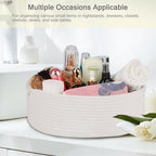 Small Woven Basket with Gift Bags and Ribbons, Empty Gift Basket and 87L Large Laundry Basket, Nursery Hamper, Large Blanket Basket, Toy Basket, White - Image 4