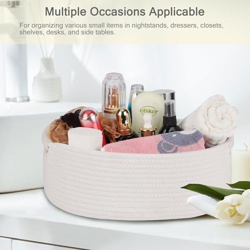 Small Woven Basket with Gift Bags and Ribbons, Empty Gift Basket and 87L Large Laundry Basket, Nursery Hamper, Large Blanket Basket, Toy Basket, White - Image 4