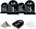 Black Arch Wedding Table Numbers with Stands 1-15, 5x7 Inch Black Acrylic Arch Sign with Holder, Arched Acrylic Table Numbers for Wedding Reception (1-15, 5"x7") by SublimeSoir%C3%A9e