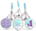 90ct Personalized Baby Shower Chocolate Kisses & DIY Stickers - Mermaid by JustCandy
