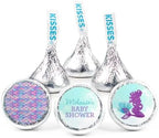 90ct Personalized Baby Shower Chocolate Kisses & DIY Stickers - Mermaid by JustCandy