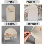 2Pcs Here Comes the Son Baby Shower Party Arch Backdrop Cover,Sunrise Curved Spandex Background,Solid Beige Design (7.2ft & 6ft) - Image 4