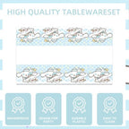 141Pcs Cinna-morolls Parties,Cinna-morolls Party Tableware Party Disposable Dinnerware Plates Cups Napkins for Cinna-morolls Baby Shower Party Decoration Supplies,Serves 20 - Image 5