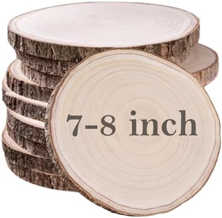 10 Pcs Natural Paulownia Wood Slices 7-8 Inches,Wood Slices for Centerpieces Table Decorations,Unfinished Rounds Wood for Crafts,Wood Slice for Rustic Wedding Decoration Projects by Unknown