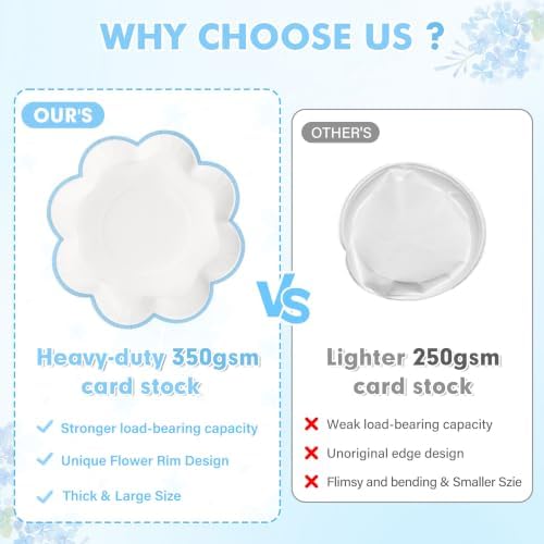 350 Pcs Blue and White Paper Plates and Napkins Set, Tableware for 50 Guest - Image 4