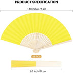Aneco 48 Pieces Handheld Paper Fans Paper Folding Fans with Bamboos for Wedding Gift, Party, Home, DIY, Multicolor - Image 2