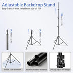 EMART Photo Backdrop Stand kit, 10 x 12 ft Back Drop Adjustable Frame for Photography, Photoshoot Banner Background Support Holder for Parties Dectoration - Image 4