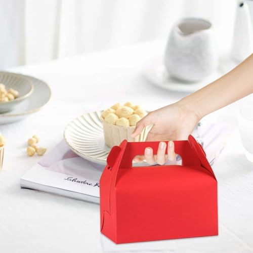 ZSDRTYU Treat Boxes, 50 Pcs Gable Boxes Party Favor Boxes Favor Boxes, Kraft Gable Treat Boxes For Christmas Decorations Birthday Party Favors (Red) - Image 6
